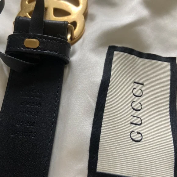 Gucci marmont leather belt with shiny buckle hotsell